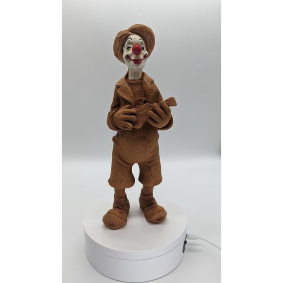 Vintage 1978 Andreoli Clown Poly-resin Figurine 10” Playing Guitar Circus Art - Picture 10 of 15